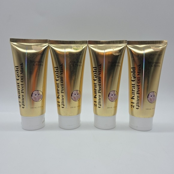 Skip The Spa Other - Lot Of 4 SKIP THE SPA 24k Gold Glitter Peel Off Mask Brightens & Firms Skincare